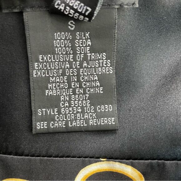 Vintage‎ Y2K 90's Bebe Silk Gold Horsebit Print Babydoll Top Small Camisole - Picture 11 of 13